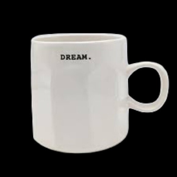 Rae Dunn "Dream"Typewriter Font Wide Ceramic Mug - Picture 1 of 4
